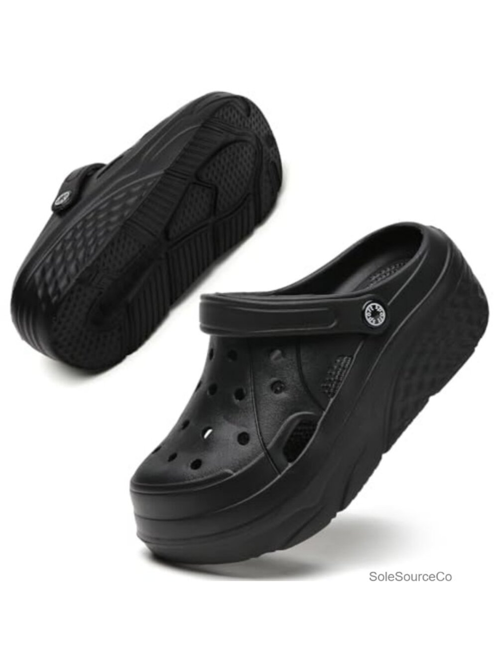 Waterproof Platform Mules & Clogs with Detachable Butterfly Charms